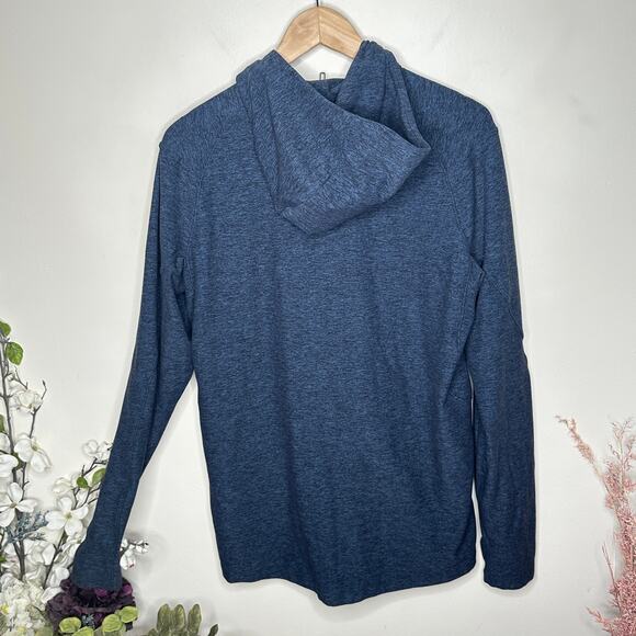 LULULEMON Surge Warm Full Zip Heathered True Navy Blue Black Sz L {I2} - Picture 4 of 6